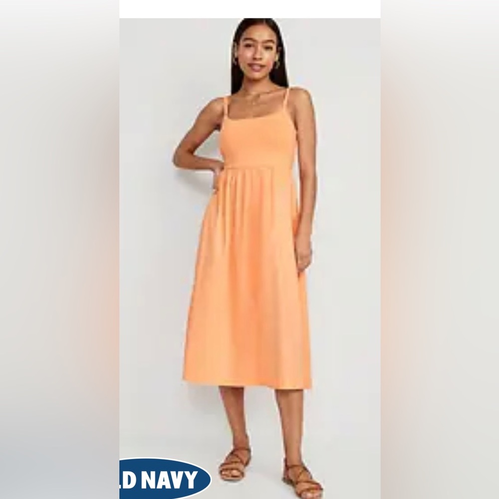 Brand new with tags Fit & Flare Combination Midi Cami Dress for Women-orange